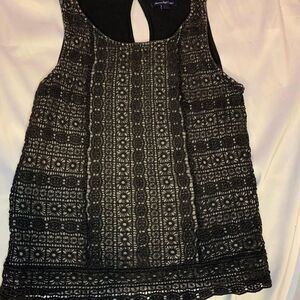 American‎ Eagle Outfitters Women's Black Crochet Tank Sz M